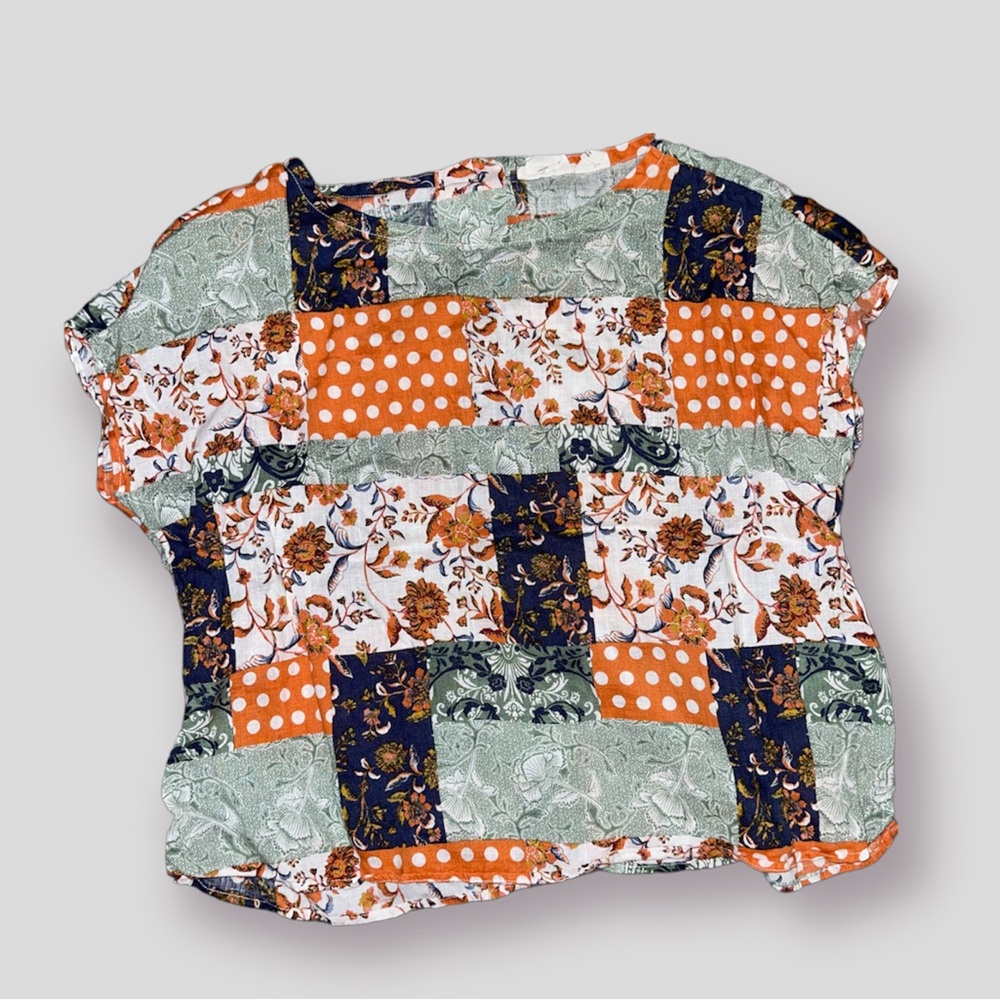 Quilted pattern linen shirt